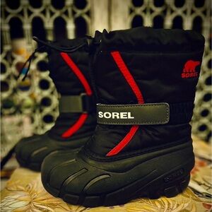 Sorel Cub Kids Snow Boots Size 12 Black Waterproof Insulated Warm Winter like nw